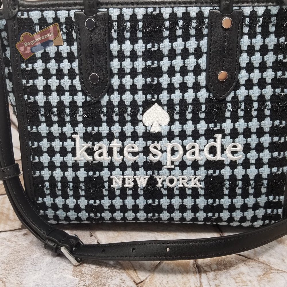 #bagsavenue fast ship new Ella Small Tote Crossbody in Tweed Fabric Kate Spade - Picture 11 of 11